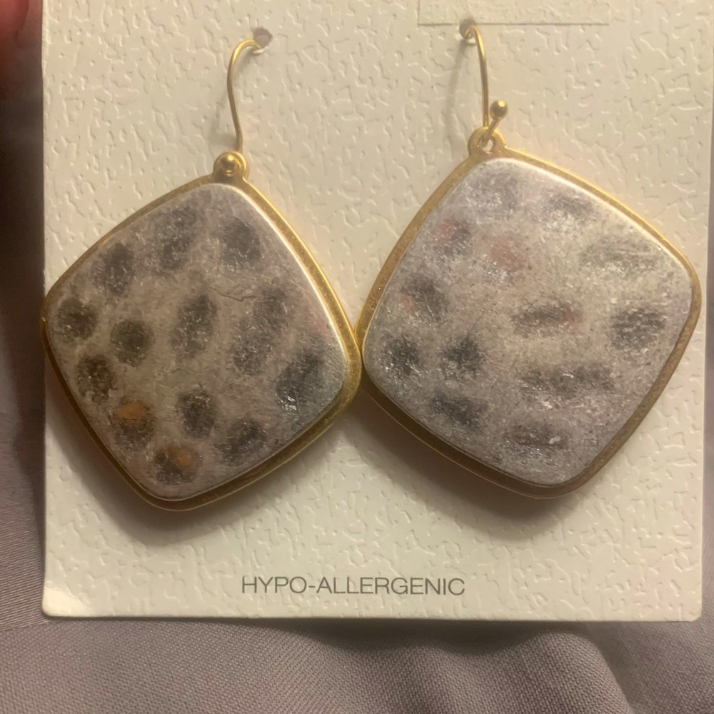 Mixed metal hammered earrings